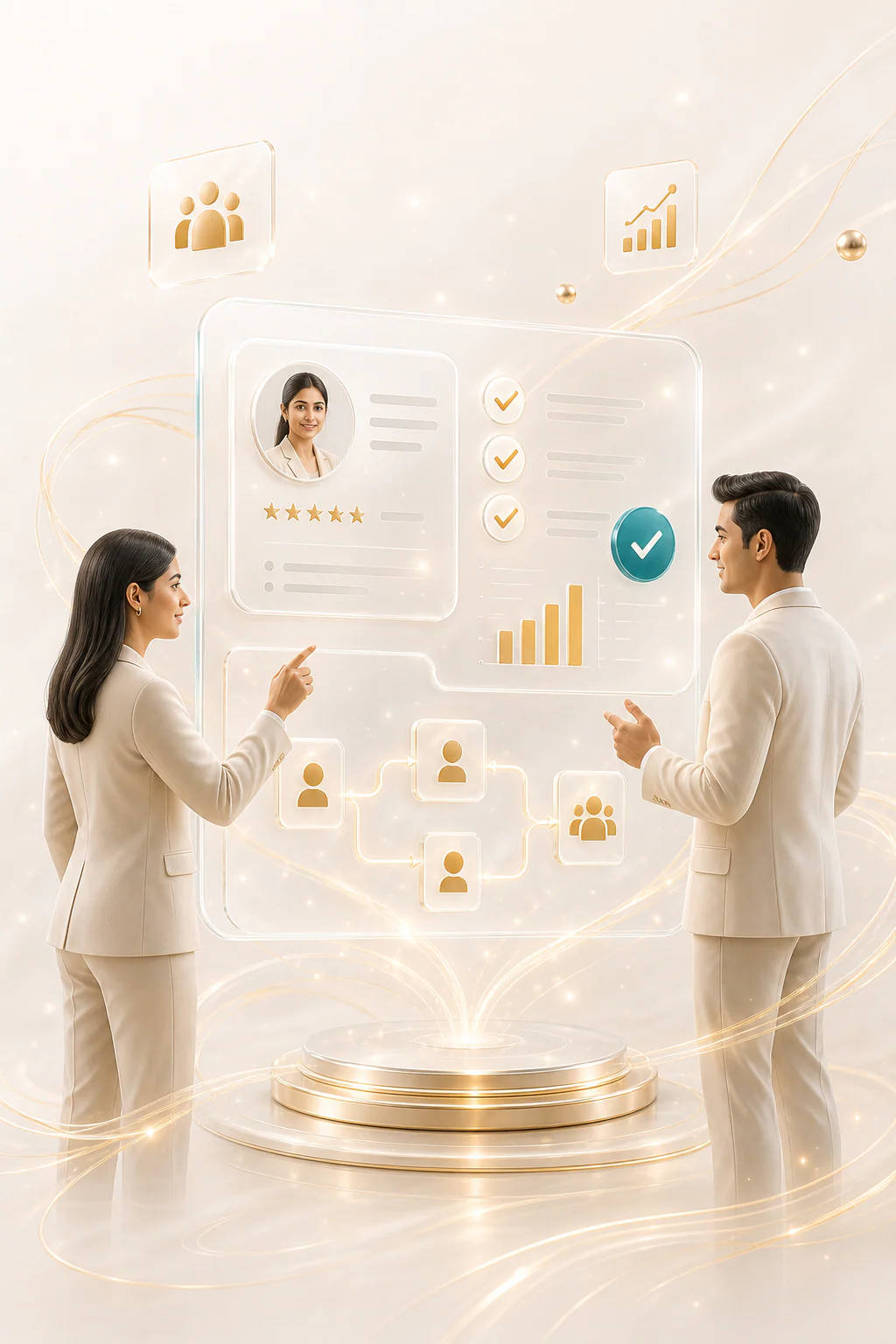 Professionals collaborating through an intelligent workflow